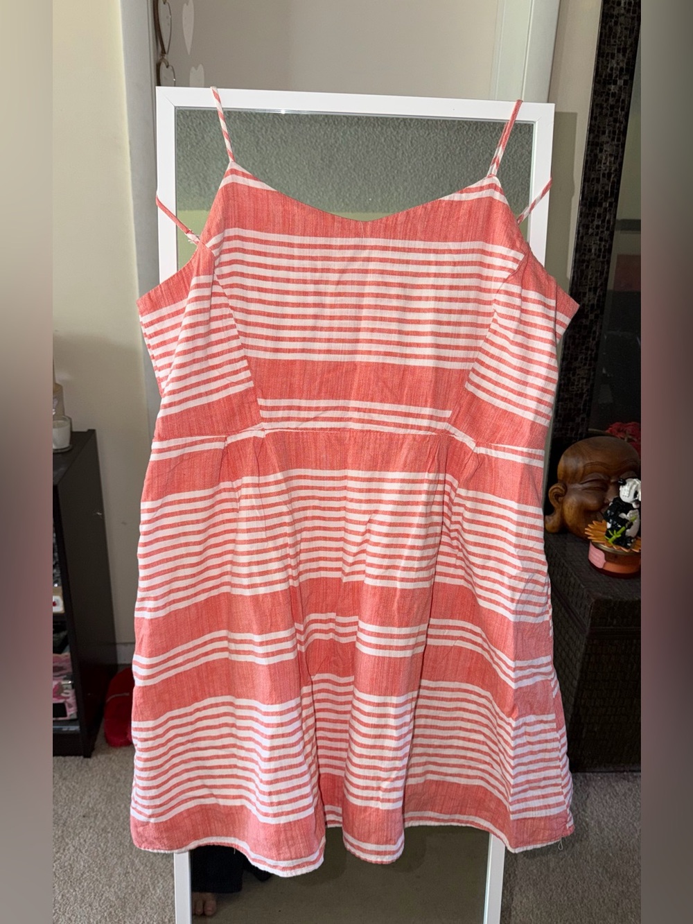 Old Navy Coral and White Striped Tank Sun Dress👗